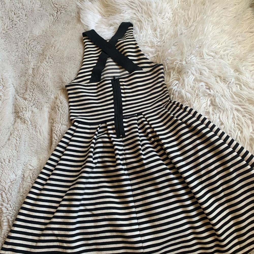 Stripped open back dress